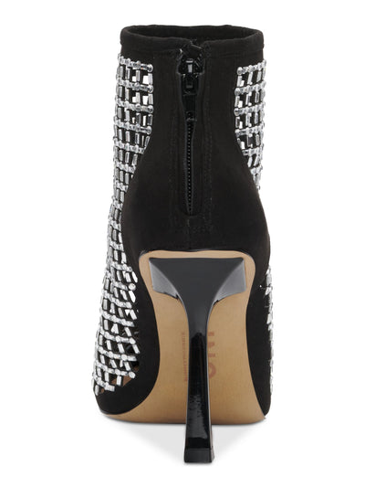 INC Womens Black Embellished Senalda Pointed Toe Stiletto Zip-Up Dress Booties 6 M