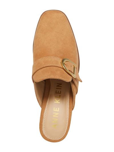 ANNE KLEIN Womens Brown Padded Isiea Round Toe Block Heel Slip On Heeled Mules Shoes 5.5 M