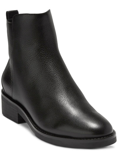 COLE HAAN Womens Black Padded River Almond Toe Block Heel Zip-Up Leather Booties 10 B