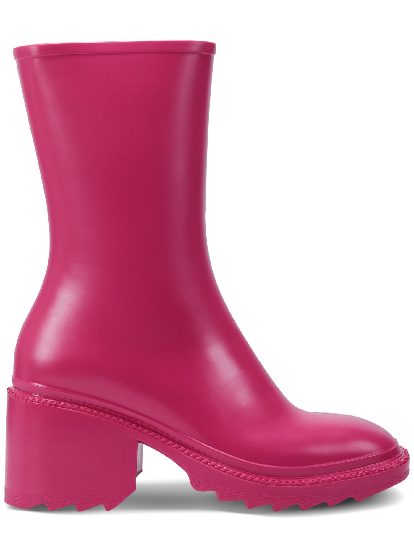 INC Womens Pink Cushioned Everett Square Toe Block Heel Zip-Up Rain Boots 10 M