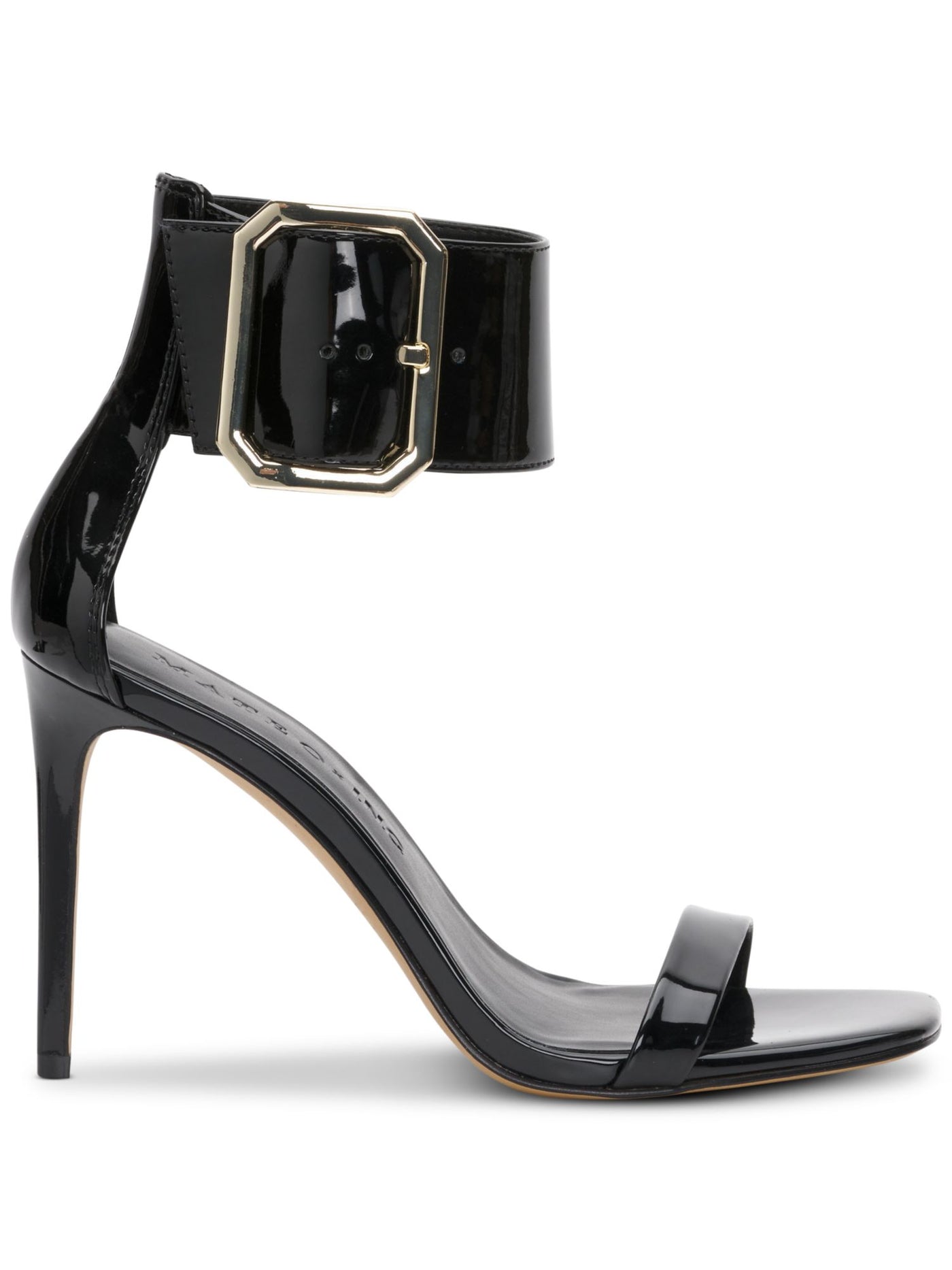 INC Womens Black Ankle Strap Padded Melodie Square Toe Stiletto Buckle Dress Heeled Sandal 5.5 M