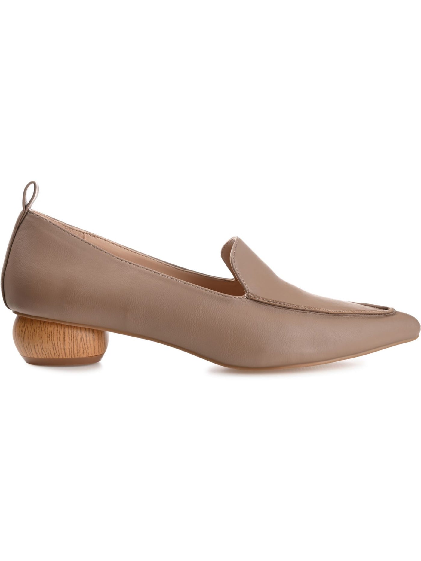 JOURNEE COLLECTION Womens Brown Heel Pull-Tab Padded Maggs Pointed Toe Block Heel Slip On Loafers Shoes 8 M