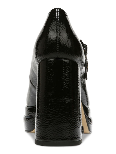 CIRCUS BY SAM EDELMAN Womens Black 1-1/2" Platform Cushioned Pepper Square Toe Block Heel Buckle Dress Mary Jane 9.5 M