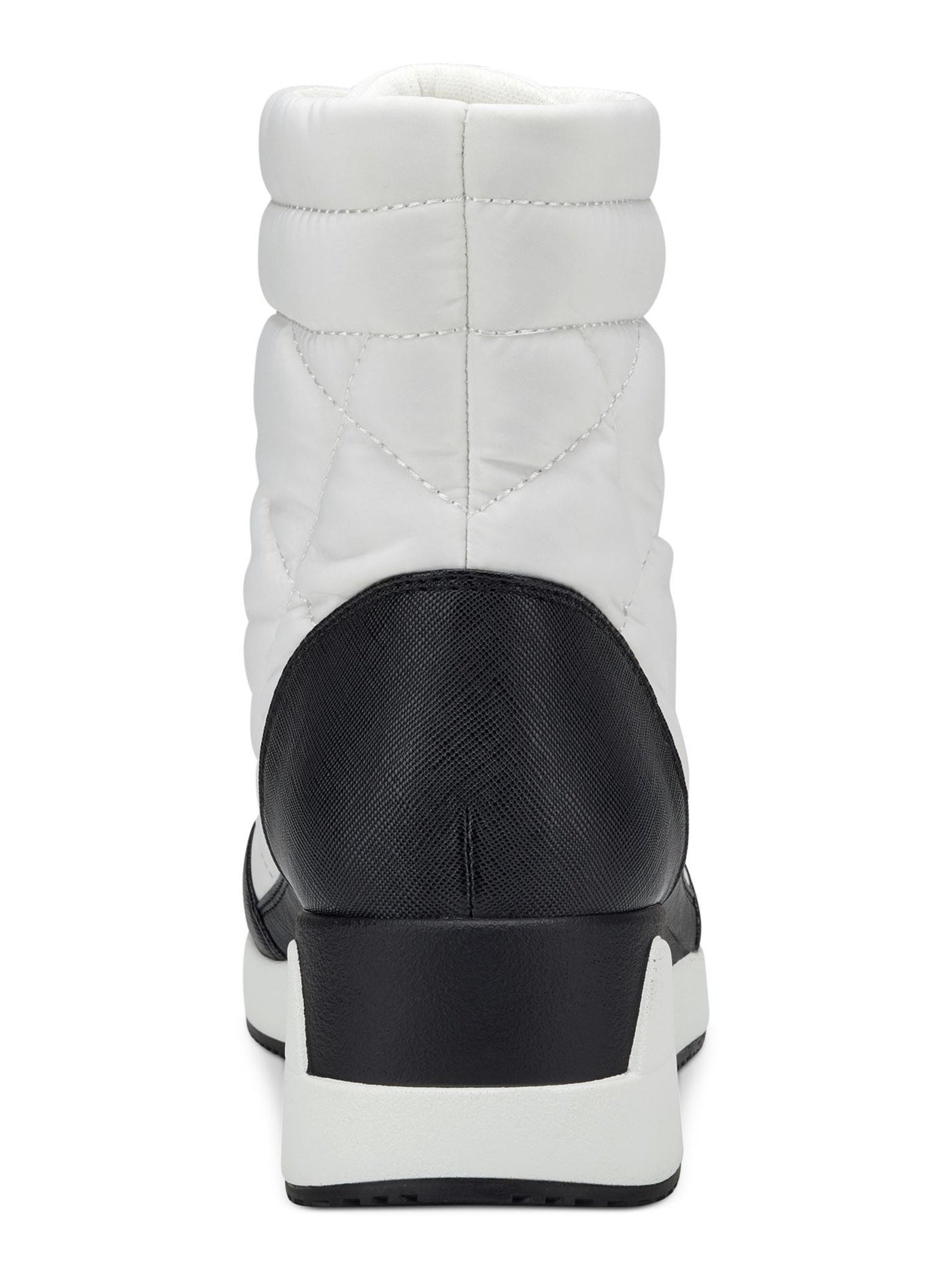 ALFANI Womens White Mixed Media Cushioned Whitnee Round Toe Wedge Zip-Up Sneakers Shoes 8.5 M