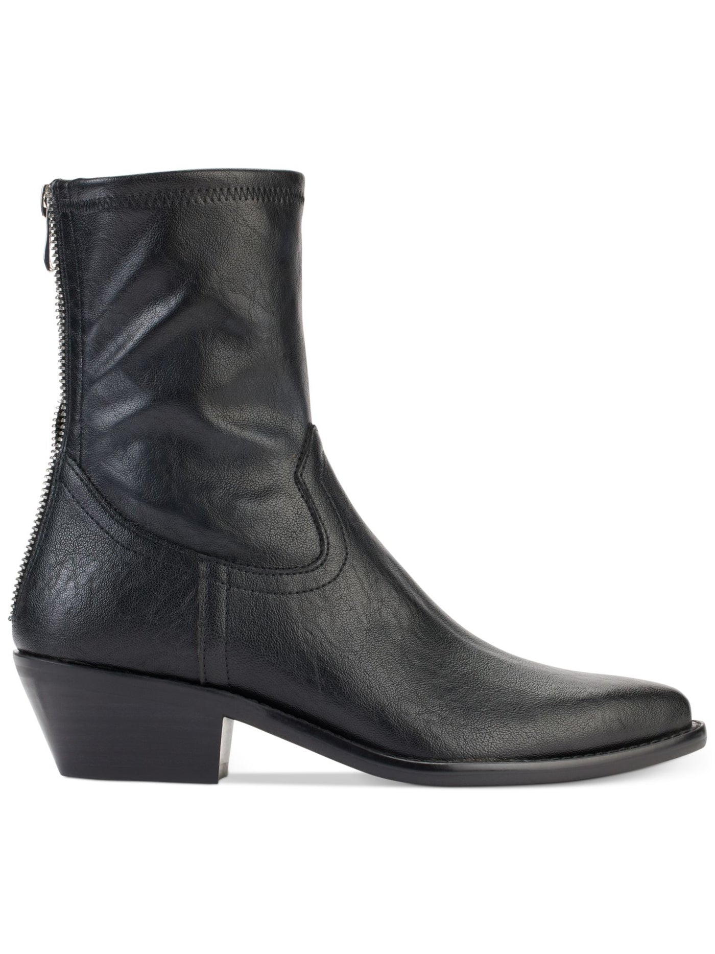 DKNY Womens Black Comfort Raelani Almond Toe Block Heel Zip-Up Boots Shoes 11 M