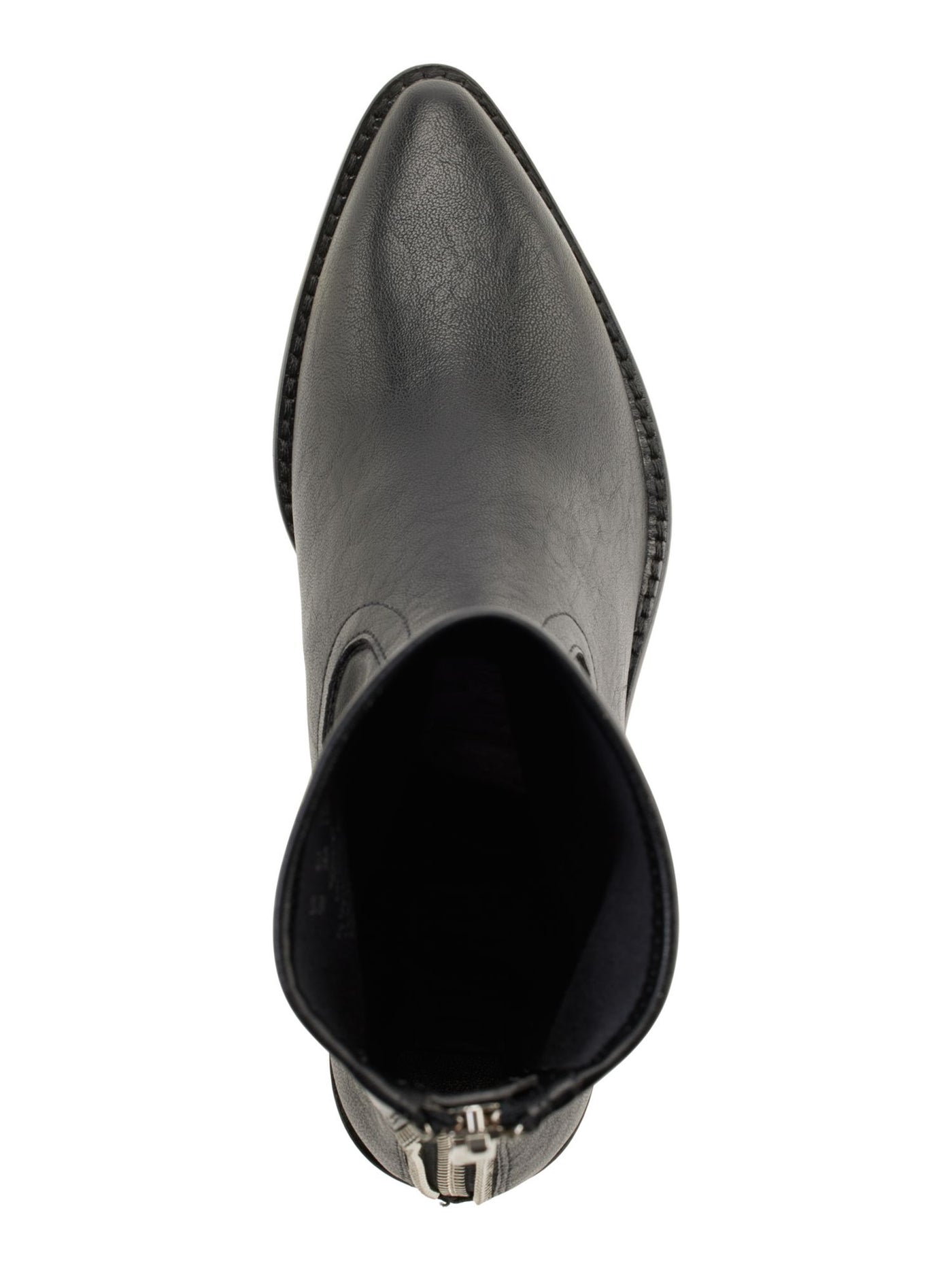 DKNY Womens Black Comfort Raelani Almond Toe Block Heel Zip-Up Leather Boots Shoes 6.5