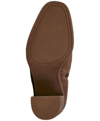 ZODIAC Womens Brown Comfort Pinlope Round Toe Block Heel Zip-Up Leather Booties M