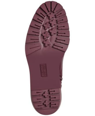 ALFANI Womens Burgundy Lace Up Pull Tab Goring Lug Sole Blaire Round Toe Block Heel Zip-Up Booties M