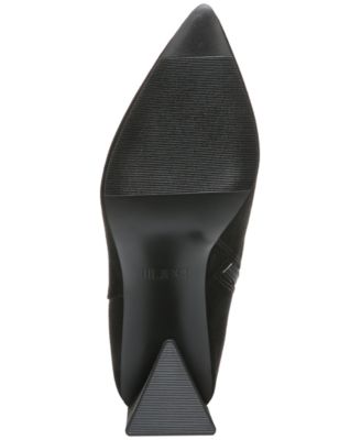 BAR III Womens Black Comfort Asya Pointed Toe Sculpted Heel Zip-Up Heeled Boots M