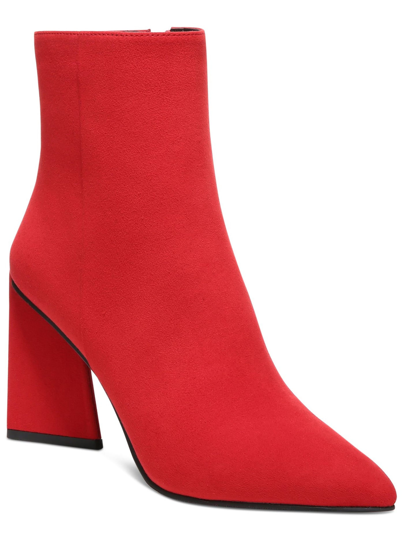 BAR III Womens Red Comfort Asya Pointed Toe Sculpted Heel Zip-Up Dress Boots 7 M