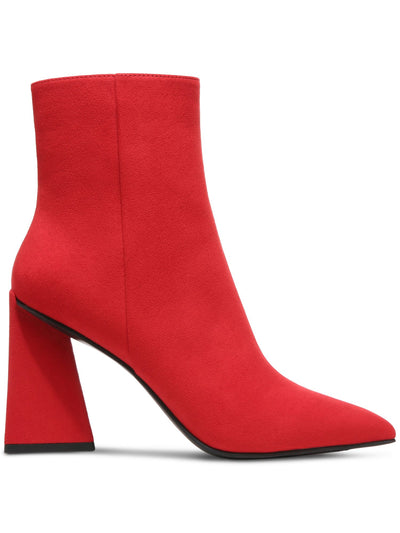 BAR III Womens Red Comfort Asya Pointed Toe Sculpted Heel Zip-Up Dress Boots 7 M