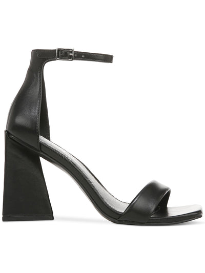 BAR III Womens Black Ankle Strap Padded Appel Square Toe Flare Buckle Dress Heeled Sandal 8.5 M