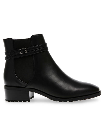 ANNE KLEIN Womens Black Cushioned Cassie Almond Toe Block Heel Buckle Boots Shoes 6 M