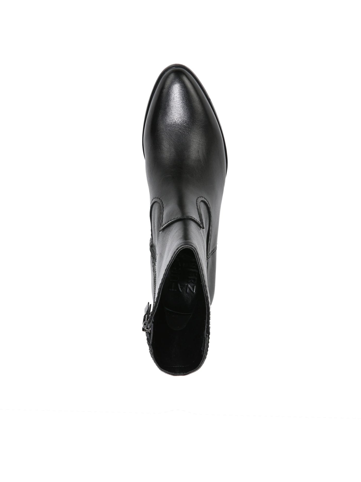 NATURALIZER Womens Black Padded Gaby Almond Toe Block Heel Zip-Up Leather Western Boot 8 M