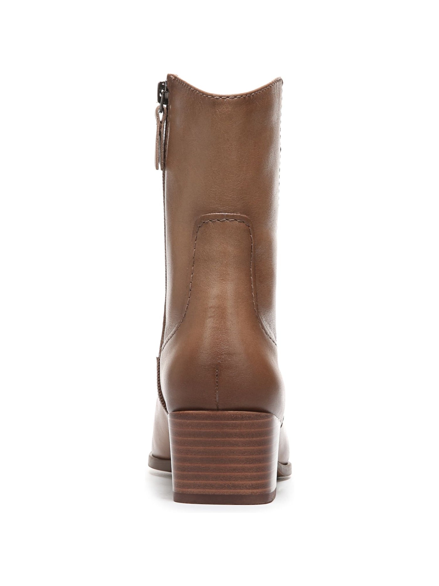 NATURALIZER Womens Beige Padded Gaby Almond Toe Block Heel Zip-Up Leather Dress Western Boot 6.5 M