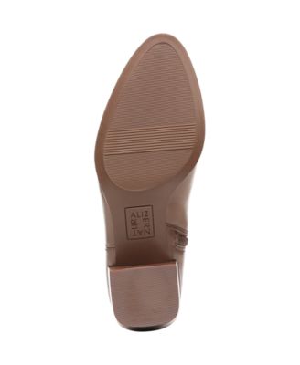 NATURALIZER Womens Beige Padded Gaby Almond Toe Block Heel Zip-Up Leather Dress Western Boot M