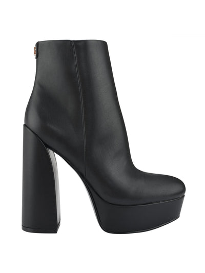 GUESS Womens Black Comfort Crafty Round Toe Block Heel Zip-Up Booties 9.5 M