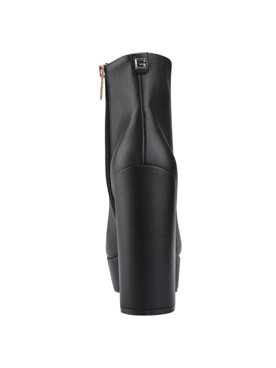GUESS Womens Black Comfort Crafty Round Toe Block Heel Zip-Up Booties 8.5 M