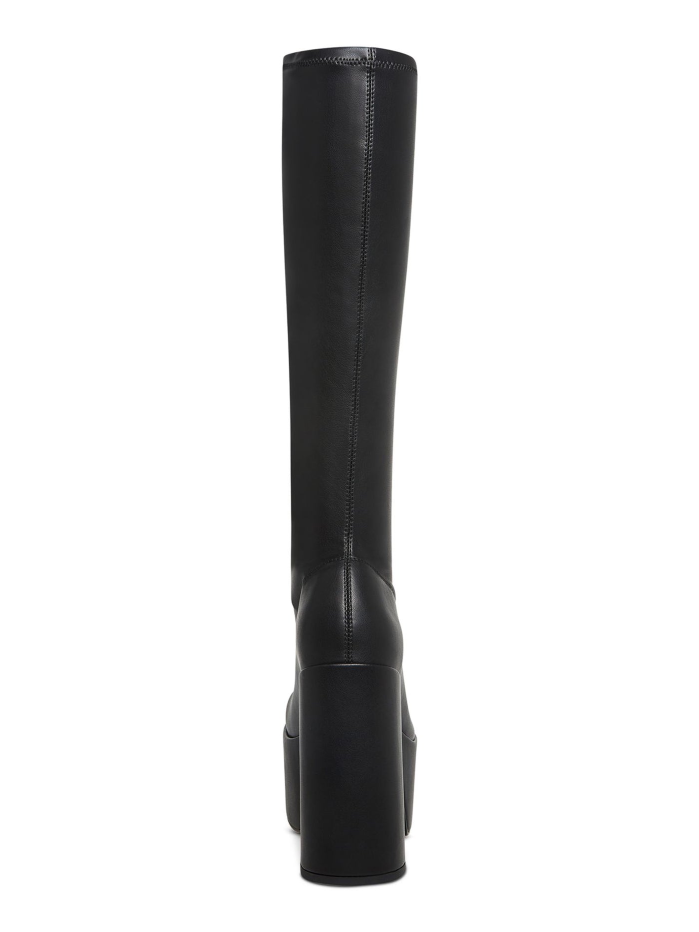 STEVE MADDEN Womens Black 2-1/4" Platform Stretch Padded Cray Square Toe Block Heel Heeled Boots 9.5 M