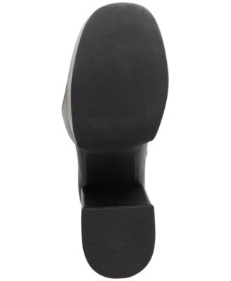 STEVE MADDEN Womens Black 2-1/4" Platform Stretch Padded Cray Square Toe Block Heel Heeled Boots M