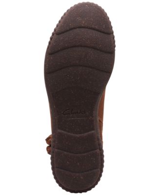 COLLECTION BY CLARKS Womens Brown Goring Cushioned Caroline Lily Round Toe Wedge Zip-Up Suede Booties M