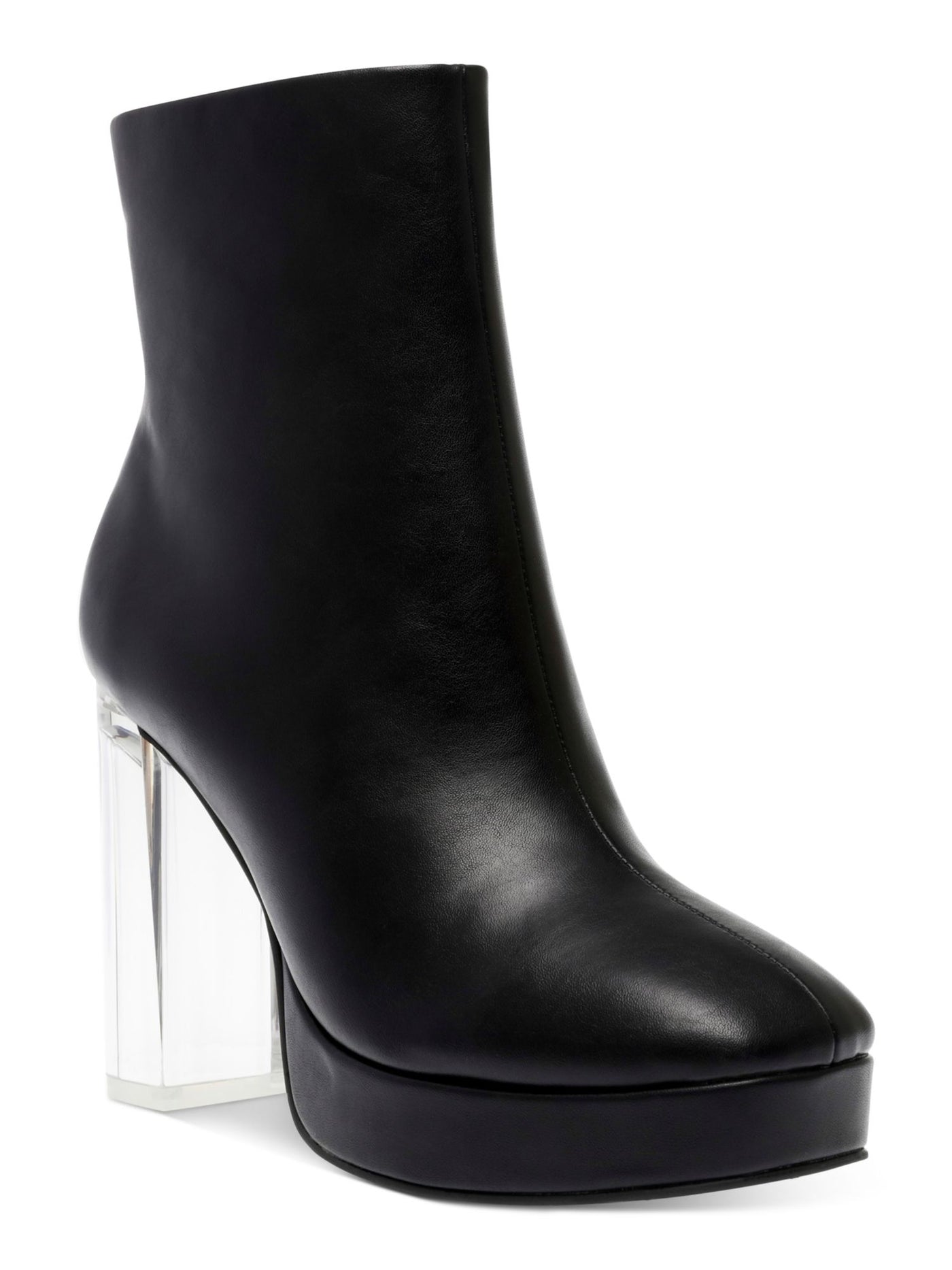WILD PAIR Womens Black 1" Platform Cushioned Slip Resistant Charlee Square Toe Zip-Up Dress Boots 9 M