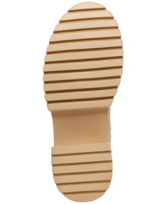 STEVE MADDEN Womens Beige Hesitant Round Toe Block Heel Leather Chelsea Boot M