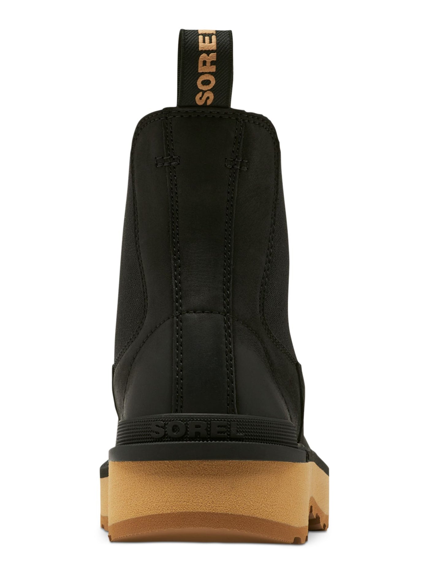 SOREL Womens Black Waterproof Padded Pull-Tabs Goring Lug Sole Hi-line Round Toe Block Heel Chelsea Boot 8