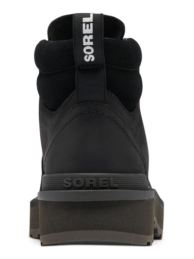SOREL Womens Black Cushioned Removable Insole Hi-line Round Toe Block Heel Lace-Up Leather Hiking Boots 5