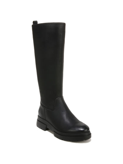 SOUL BY NATURALIZER Womens Black Lug Sole Cushioned 1" Platform Arch Support Water Repellant Wide Calf Goring Orchid Round Toe Zip-Up Boots Shoes 7.5 M WC