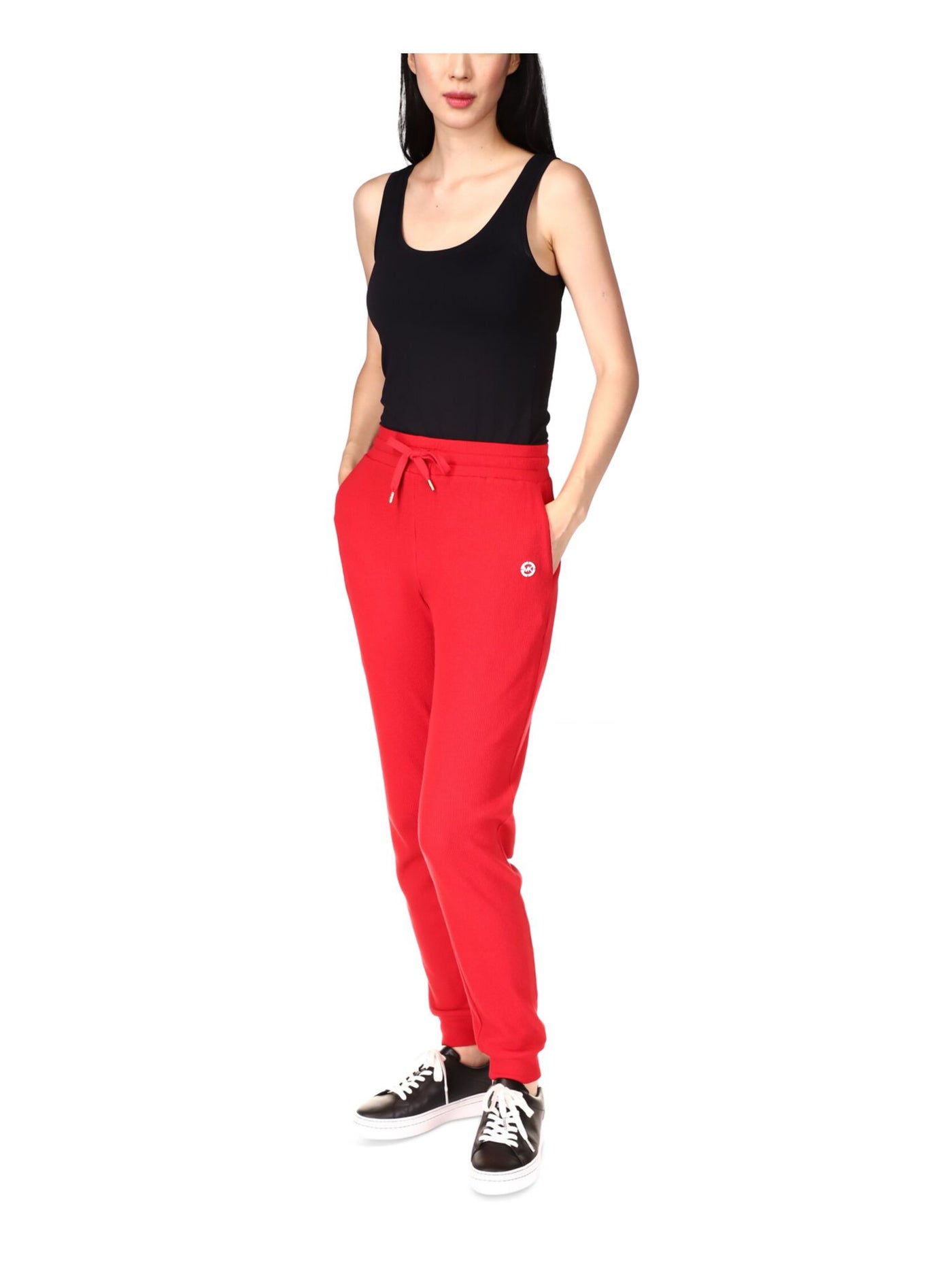 MICHAEL MICHAEL KORS Womens Red Pocketed Sheer Drawstring Elastic Waist Pull On Lounge Pants XL