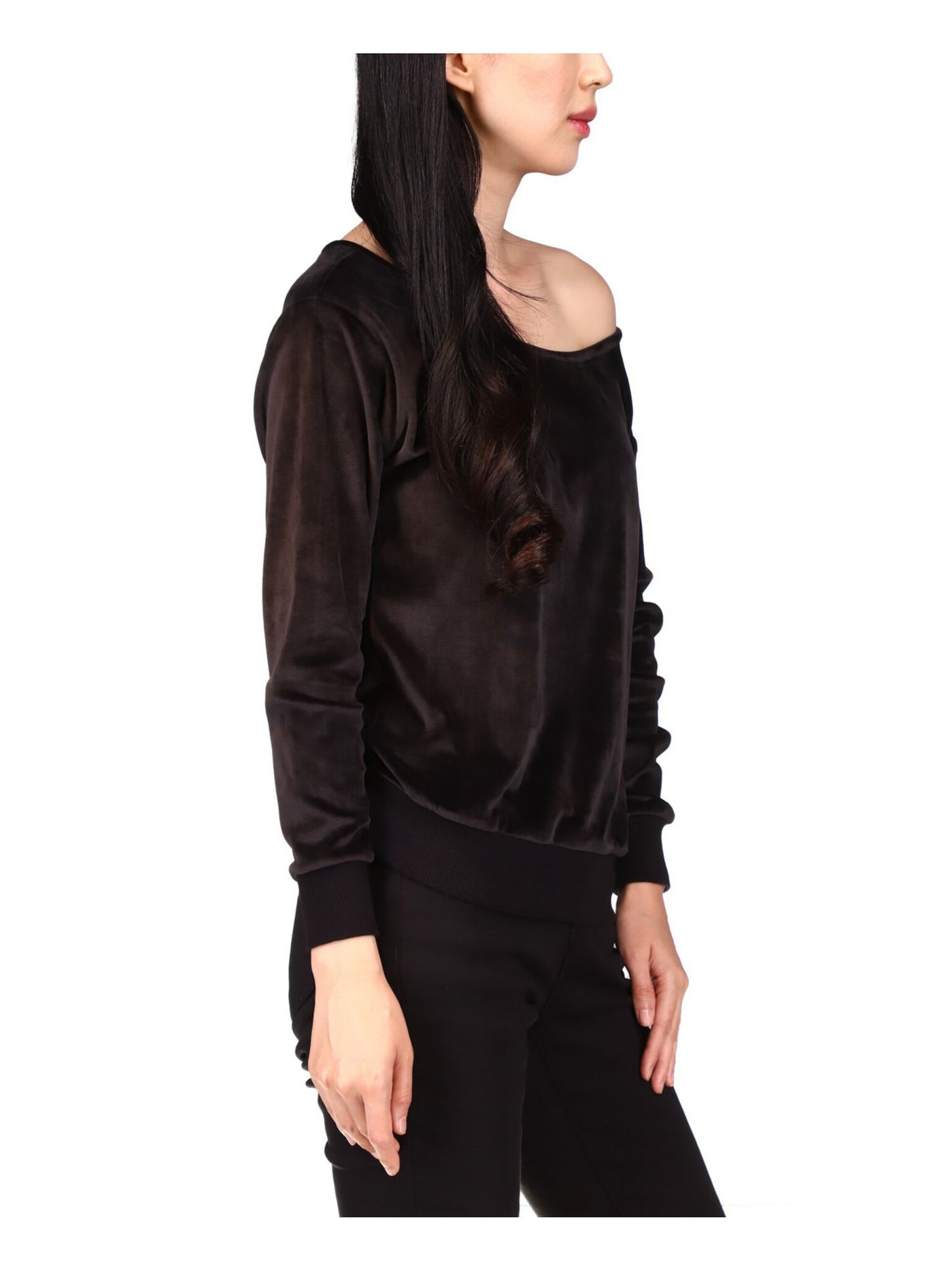 MICHAEL MICHAEL KORS Womens Black Long Sleeve Off Shoulder Top P\XL