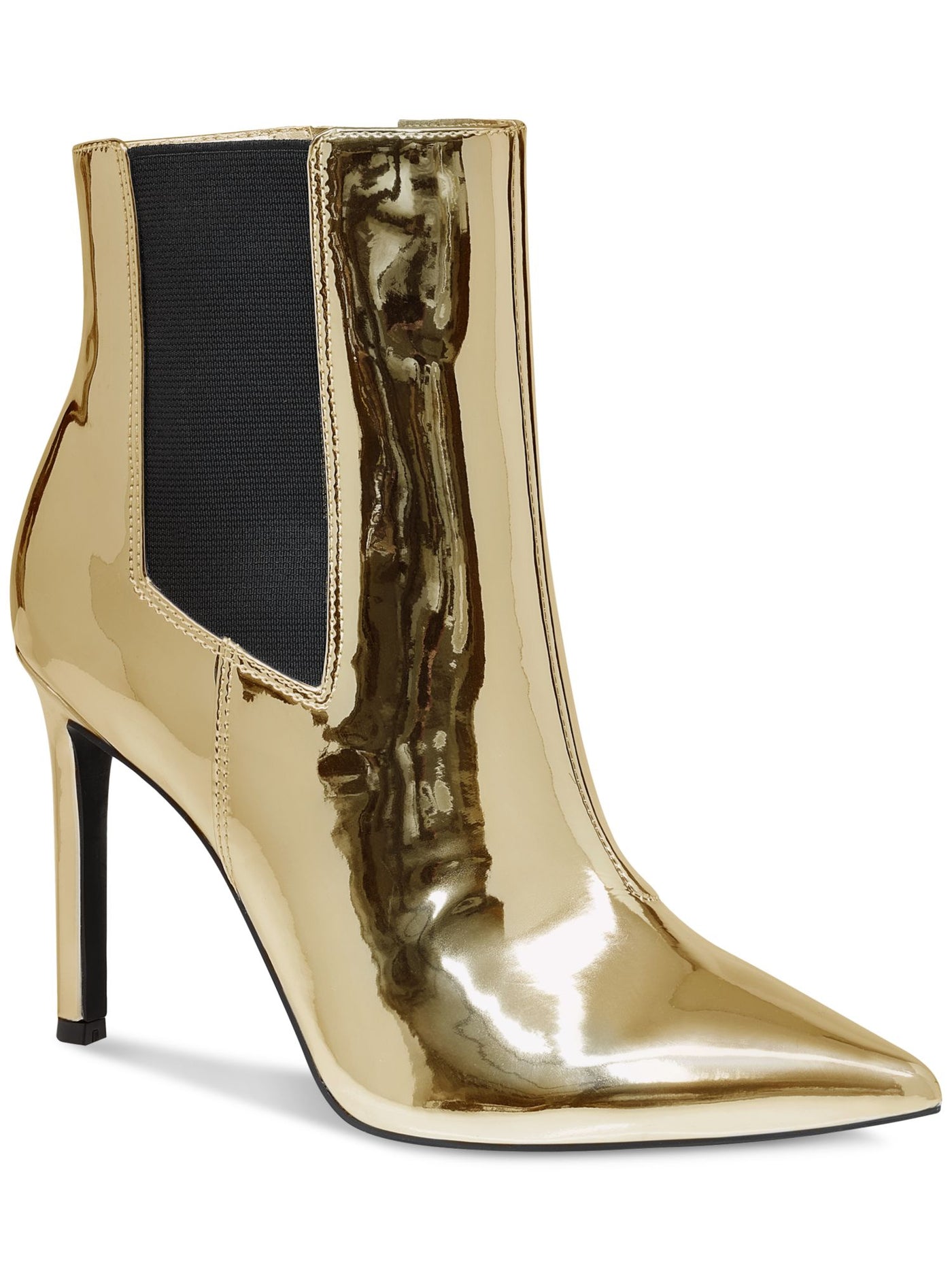 INC Womens Gold Comfort Goring Katalina Pointed Toe Stiletto Zip-Up Dress Booties 7 M