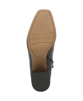 FRANCO SARTO Womens Black Crock Print Padded Tenton Almond Toe Block Heel Zip-Up Booties M