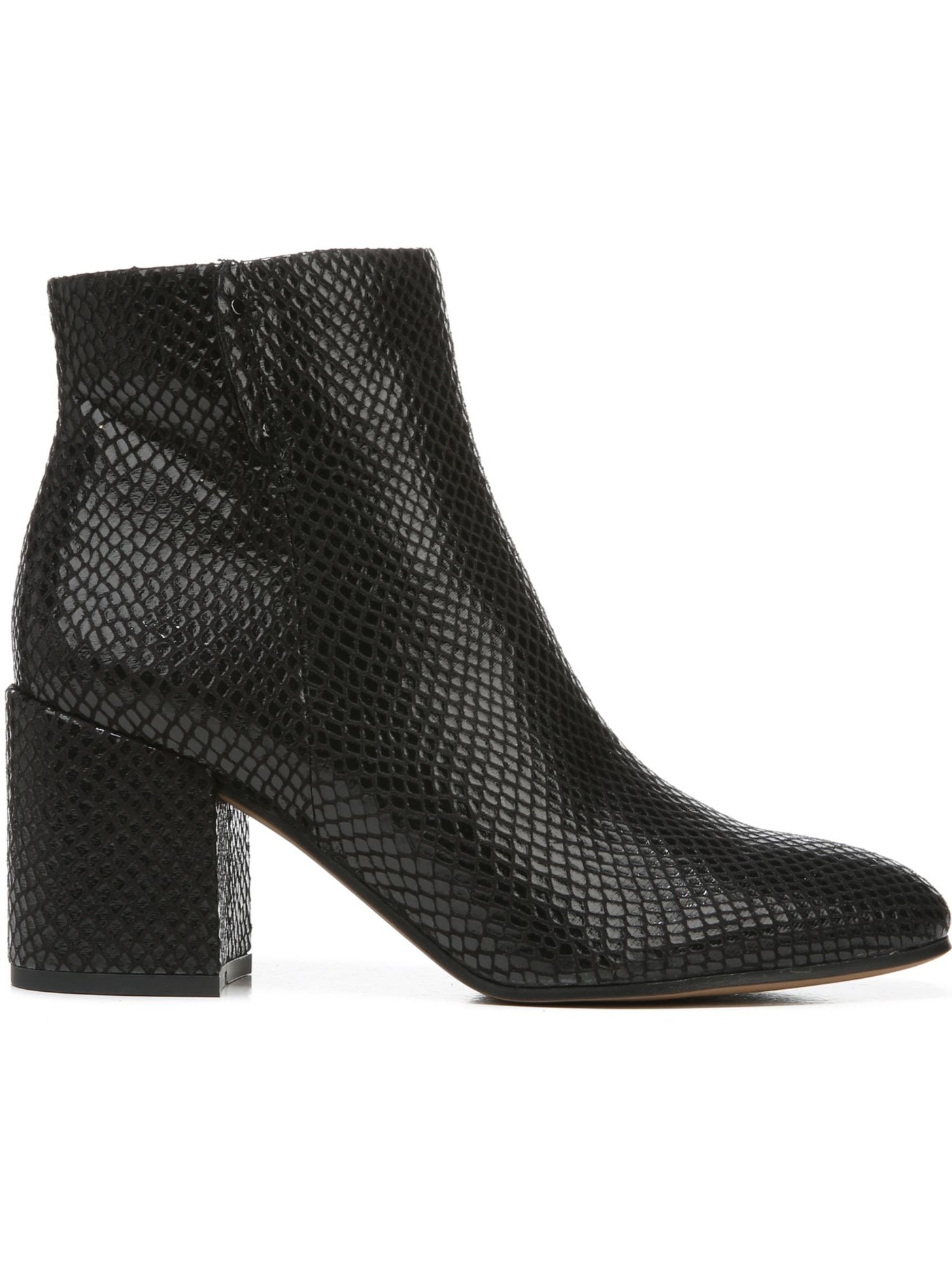 FRANCO SARTO Womens Black Snakeskin Marquee Almond Toe Block Heel Zip-Up Heeled Boots 8 M