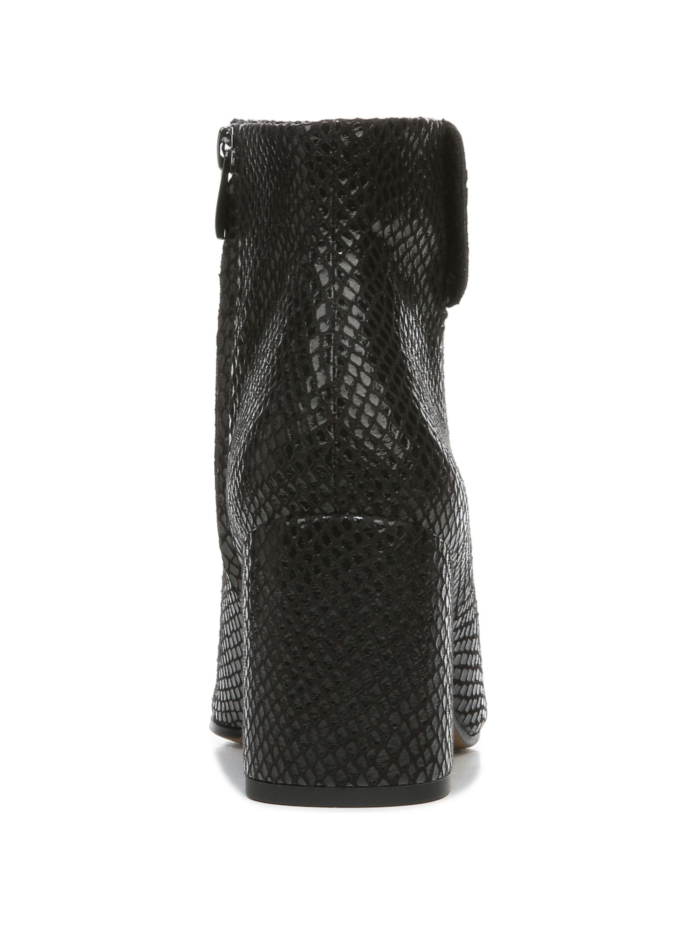 FRANCO SARTO Womens Black Snakeskin Marquee Almond Toe Block Heel Zip-Up Heeled Boots 8 M