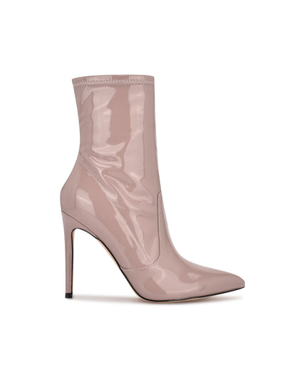 NINE WEST Womens Pink Jody Pointy Toe Stiletto Zip-Up Dress Booties 5 M