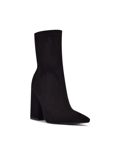 NINE WEST Womens Black Cushioned Xrey Pointed Toe Block Heel Zip-Up Heeled Boots 6.5 M
