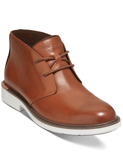 COLE HAAN Mens Brown Cushioned Lightweight Go-to Round Toe Block Heel Lace-Up Leather Chukka Boots 7 M