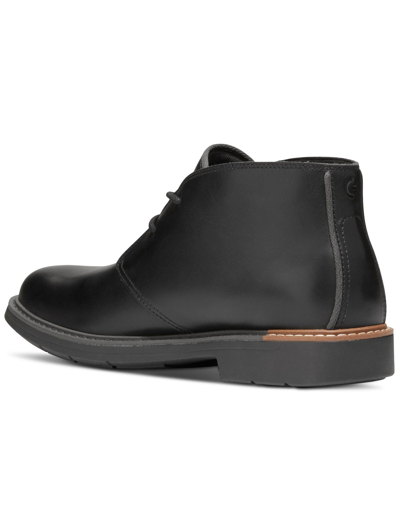 COLE HAAN GRANDSERIES Mens Black Cushioned Lightweight Go-to Round Toe Block Heel Lace-Up Leather Chukka Boots 11.5 M
