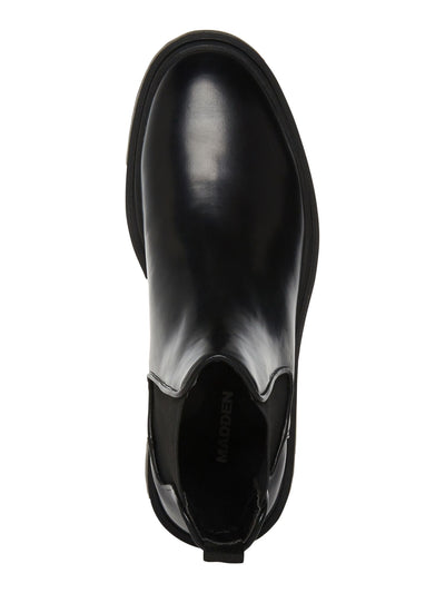 MADDEN Mens Black Goring Comfort Aillem Round Toe Wedge Boots Shoes 11