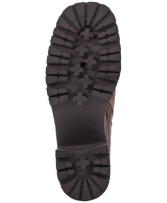 AQUA COLLEGE Womens Brown 1" Platform Waterproof Slip Resistant Raine Round Toe Block Heel Zip-Up Chelsea M