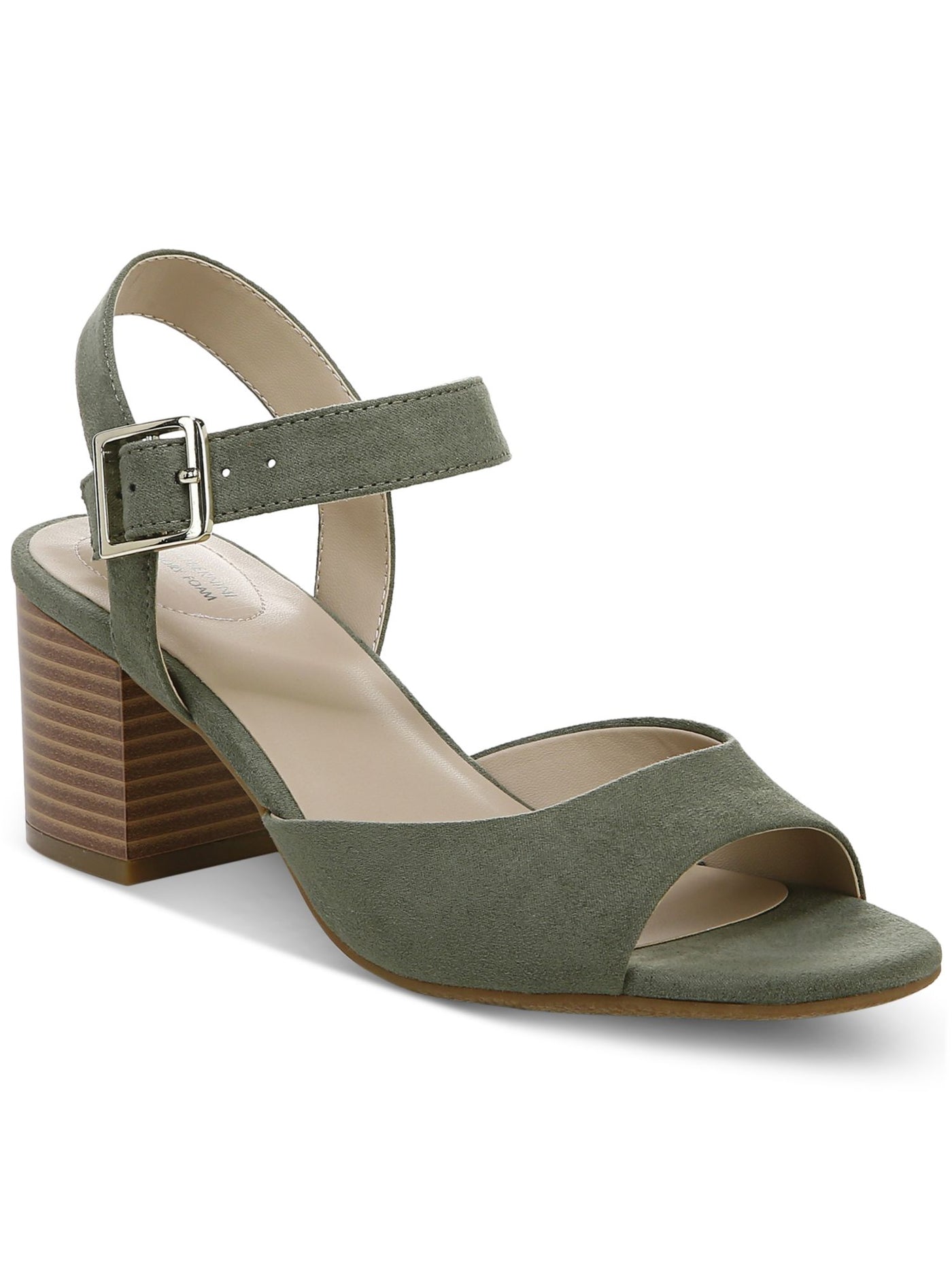 GIANI BERNINI Womens Green Padded Townsonn Peep Toe Block Heel Buckle Pumps Shoes 6 M