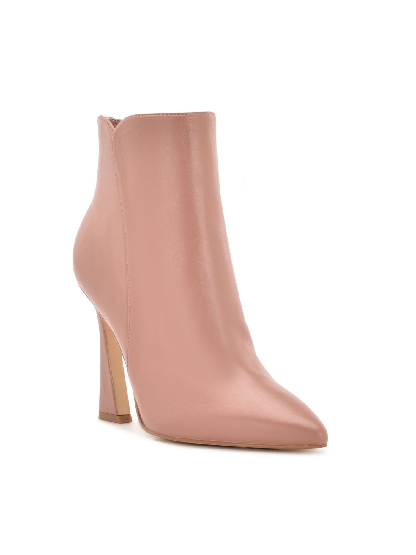 NINE WEST Womens Pink Padded Torrie Pointed Toe Sculpted Heel Zip-Up Leather Booties 9 M