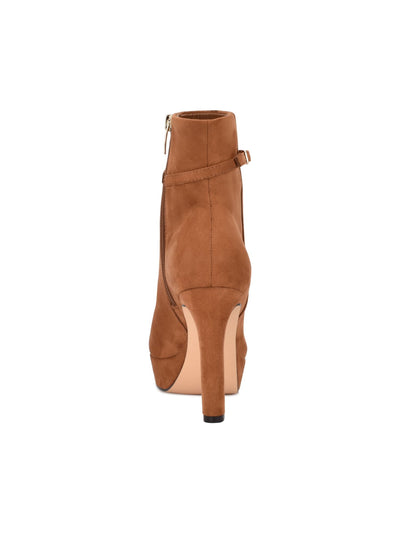 NINE WEST Womens Brown Gripe Almond Toe Stiletto Zip-Up Dress Booties 10 M