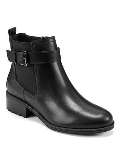 EASY SPIRIT Womens Black Buckle Accent Rae Round Toe Zip-Up Booties 5 M