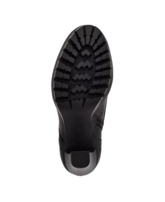 GUESS Womens Black 1" Platform Comfort Talore Round Toe Block Heel Lace-Up Heeled Boots M