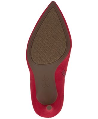 JESSICA SIMPSON Womens Red Cushioned Ruched Lerona Pointed Toe Stiletto Zip-Up Dress Booties M
