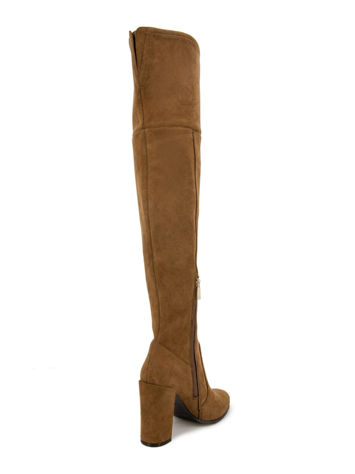 KENNETH COLE NEW YORK Womens Brown Inside Half Zip Justin Round Toe Block Heel Dress Boots 9 M