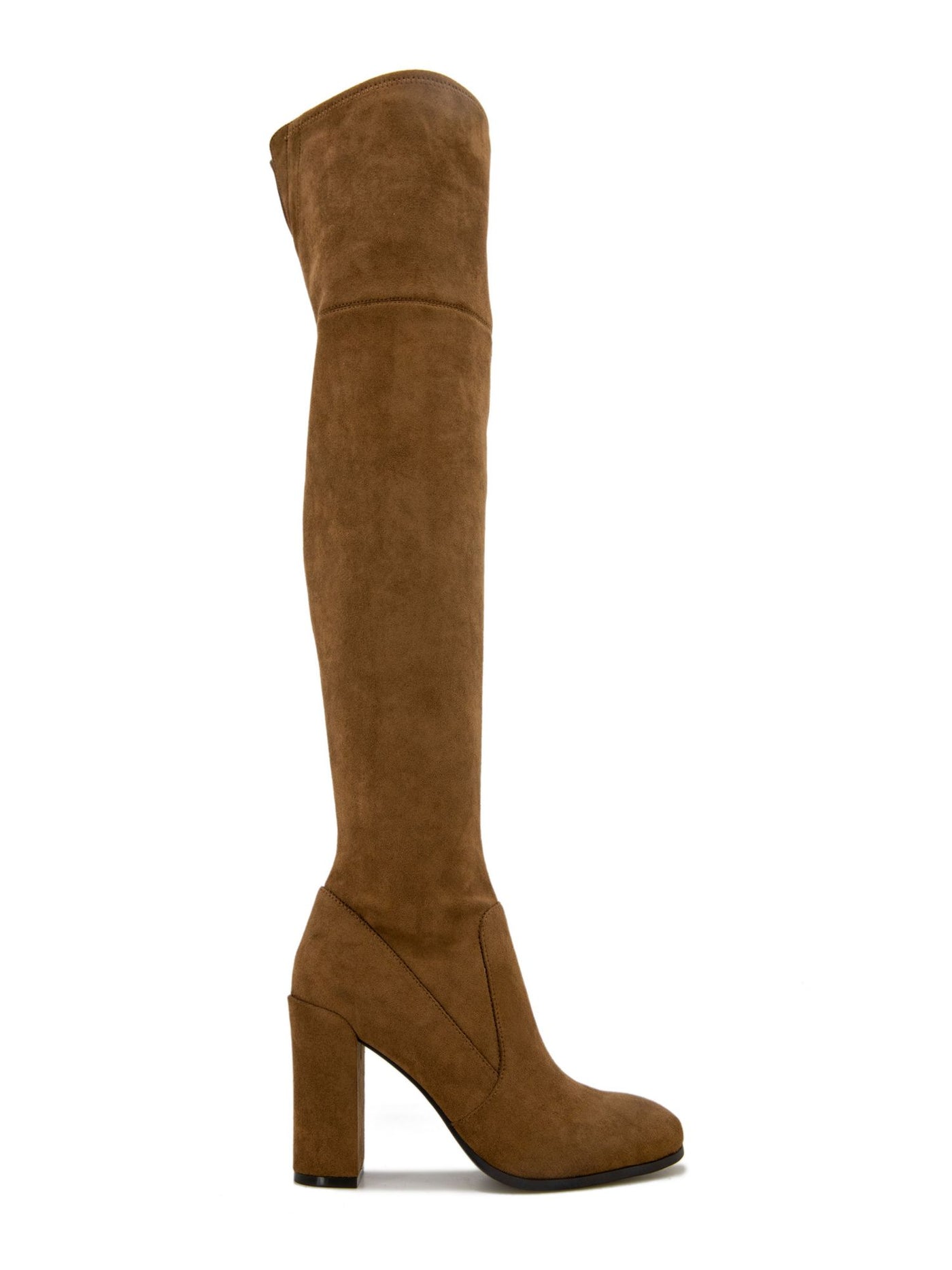 KENNETH COLE NEW YORK Womens Brown Inside Half Zip Justin Round Toe Block Heel Dress Boots 11 M